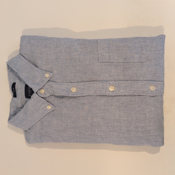 J. Crew Men's Medium Linen-Cotton Slim Fit Long Sleeve Shirt Style #AL179 - Picture 8 of 15